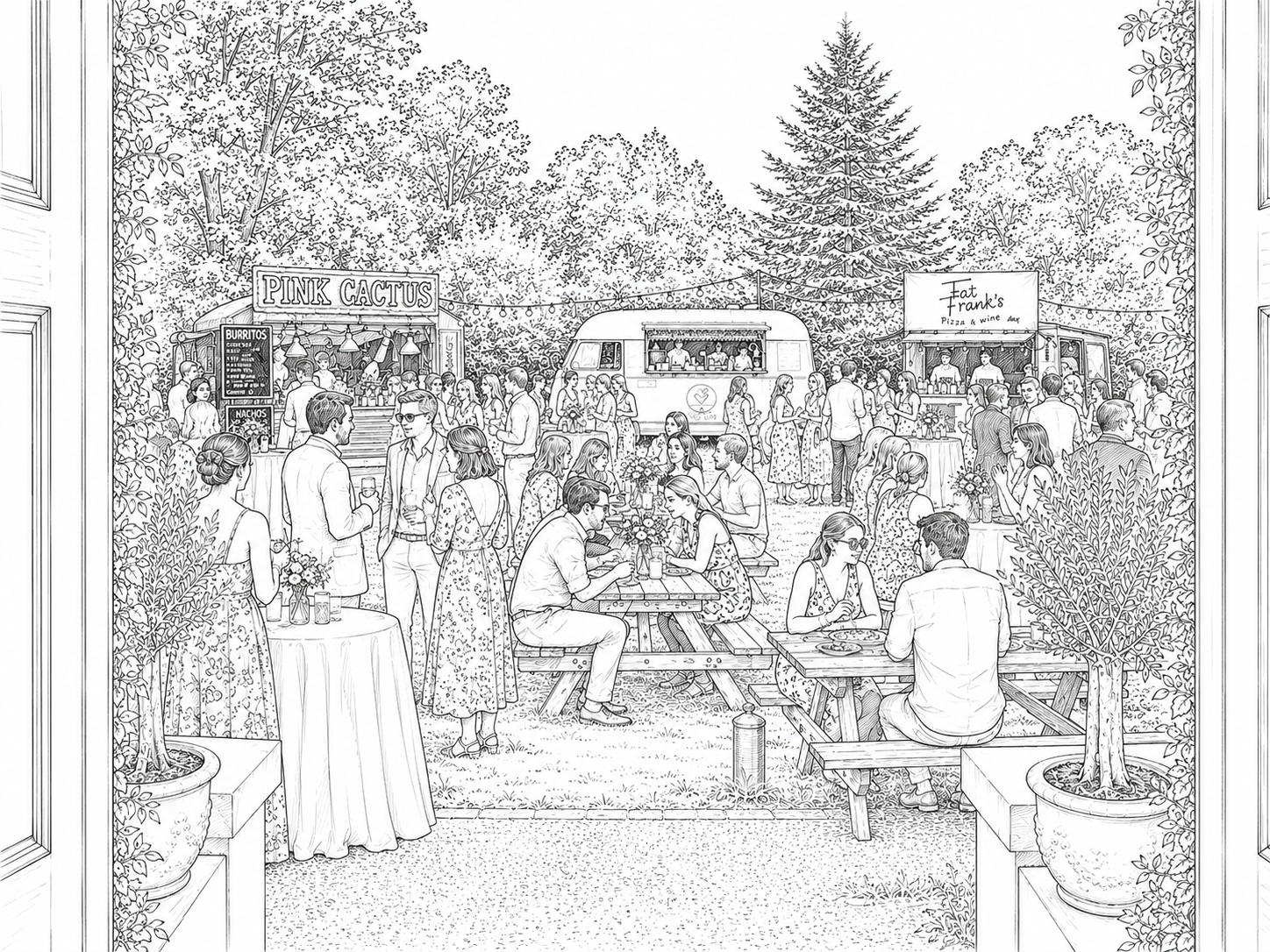 Garden reception illustration